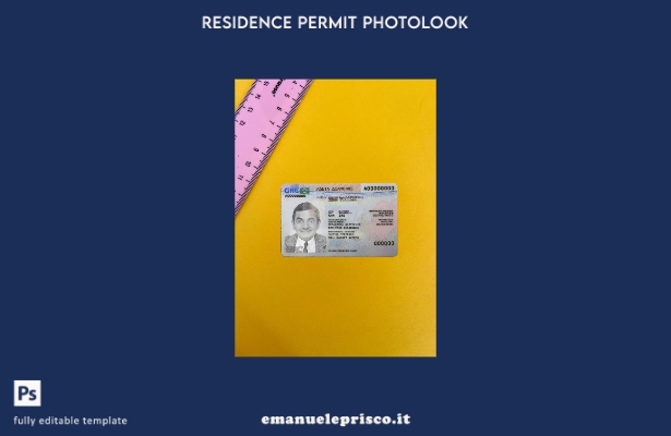 modello FRONTALE photolook della carta di permesso di soggiorno in Grecia in sti